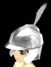 Equipped Knight Wing Plate Helmet viewed from an angle