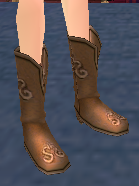 Equipped Royal Alchemist Boots viewed from an angle
