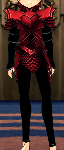 Equipped Male Dustin Silver Knight Armor (Red) viewed from the front