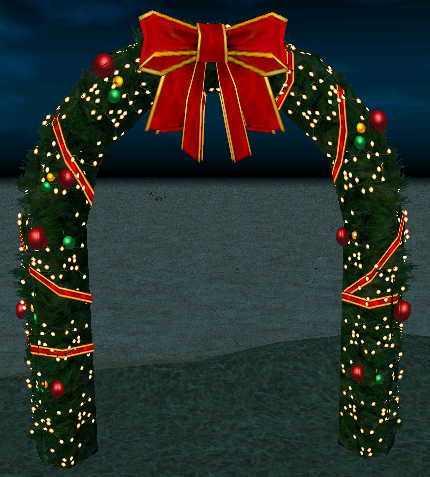 How Homestead Christmas Arch appears at night