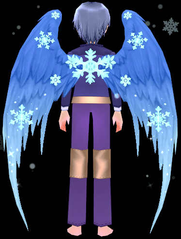 Equipped Sky Frostblossom Wings viewed from the back
