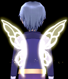 Equipped Yellow Floral Fairy Wings viewed from the back