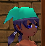 Equipped A Succubus hat for the Valentine's Day Event. viewed from an angle