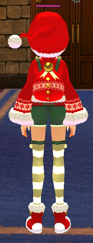 Equipped Female Santa's Helper Set viewed from the back