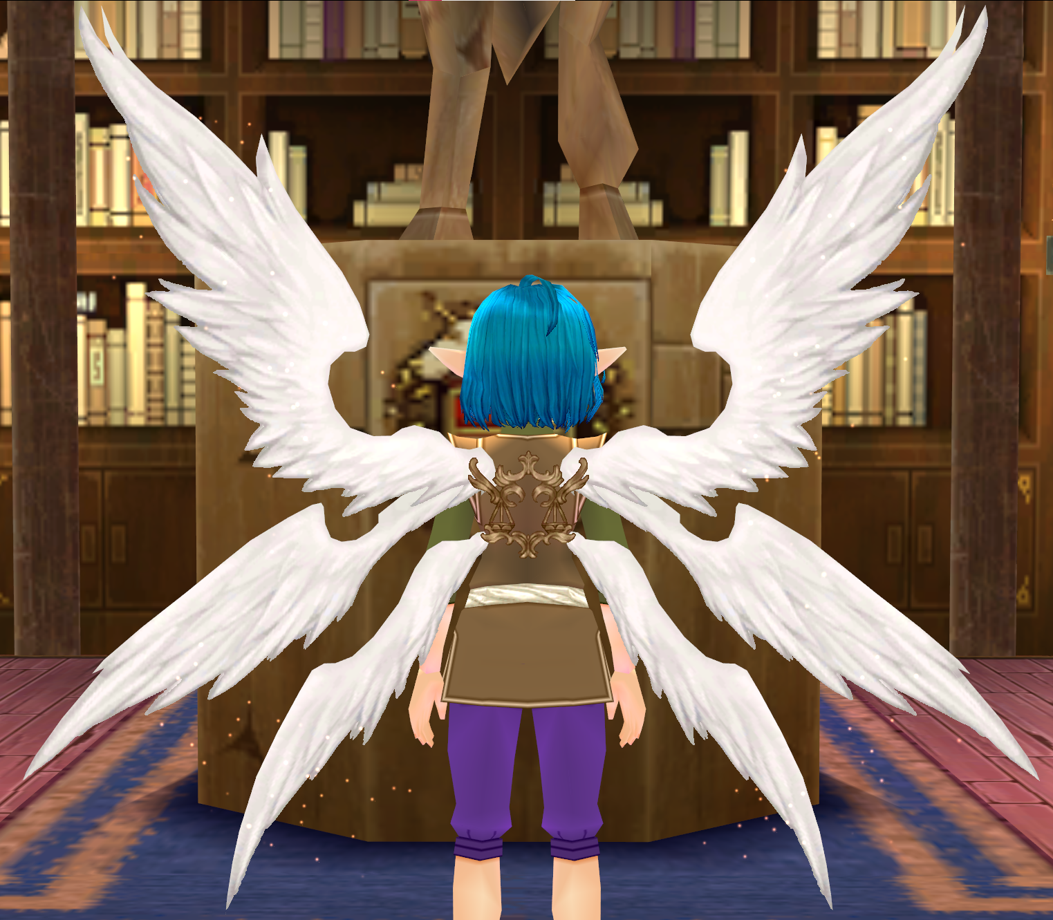 Equipped Free Erinn Merchants' Guild Wings viewed from the back