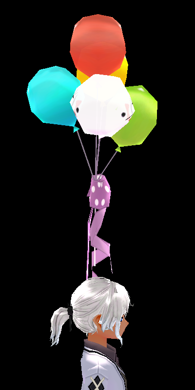 Equipped Milletian Welcome Balloon (5 uses) viewed from the side