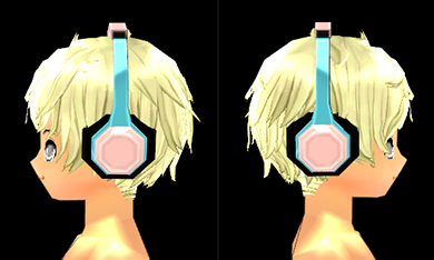Equipped Chic Wig and Headset (M) viewed from the side