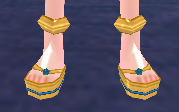 Equipped Desert Guardian and Warrior Sandals (F) viewed from the front
