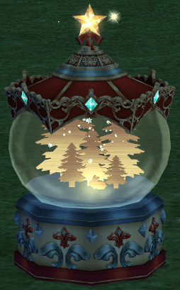 How Homestead Snow Globe appears at night