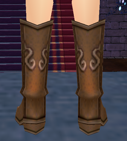 Equipped Royal Alchemist Boots viewed from the back