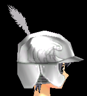 Equipped Knight Wing Plate Helmet viewed from the side