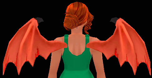 Equipped Carnelian Demon Wings viewed from the back