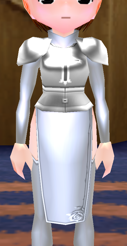 Equipped Rose Plate Armor (Type B) (White) viewed from the front