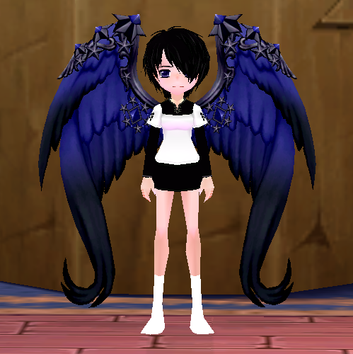 Equipped Dark Night Starlight Ceremony Wings viewed from the front