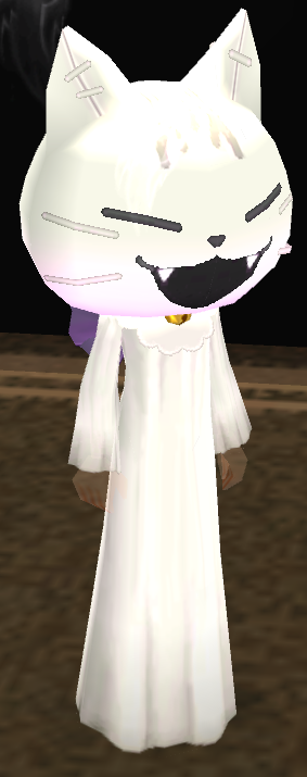 Equipped Male Magicked Enchanted Ghost Cat Robe viewed from an angle