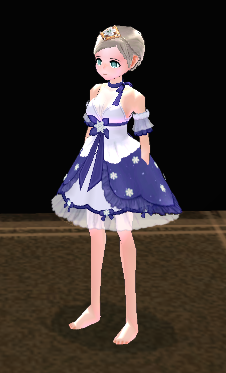 Equipped Snowy Crystal Dress (F) viewed from an angle