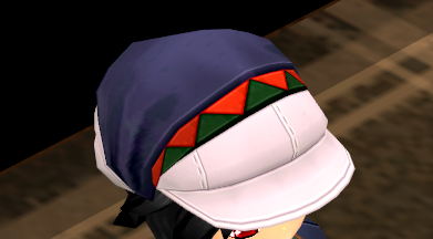 Equipped Troupe Member Hat viewed from an angle