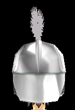 Equipped Knight Wing Plate Helmet viewed from the back