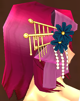 Equipped Yukata Mini Hair Ornament (F) viewed from the side