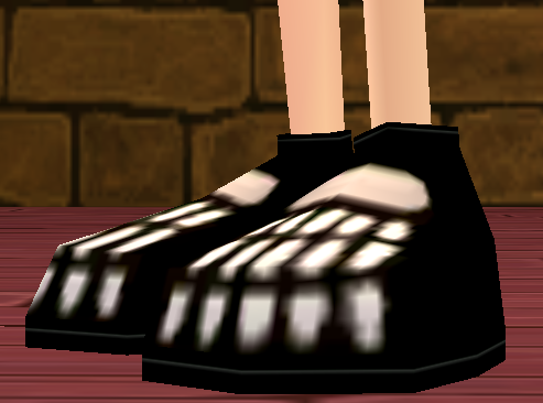 Equipped Bighead Skull Shoes viewed from an angle
