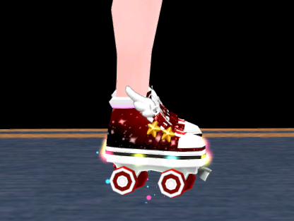 Equipped Shooting Star Roller Skates viewed from the side