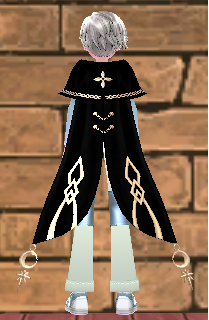 Equipped Abyssal Royal Mage Cape viewed from the back