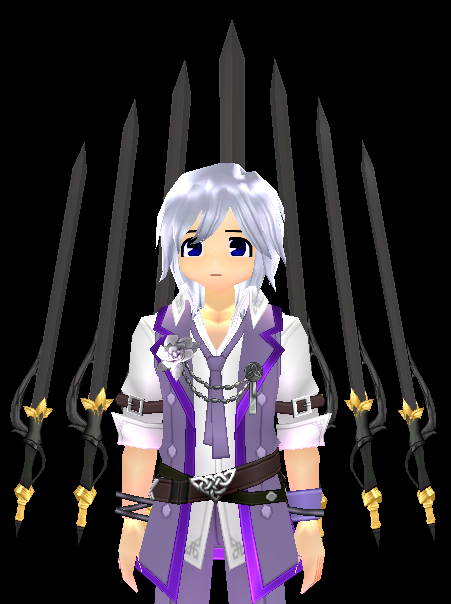 Equipped Dark Saint Guardian's Sword Wings (Enchantable) viewed from the front