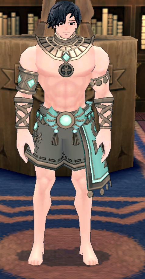 Equipped Giant Desert Guardian Outfit (M) (Dyed) viewed from the front