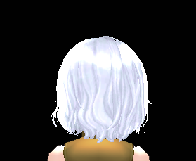 Equipped Snowy Crystal Wig (F) viewed from the back