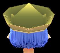 Equipped Cores' Oriental Hat viewed from the back