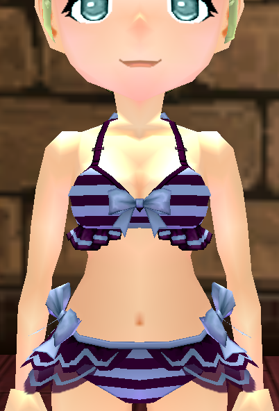 Equipped Striped Swimsuit (F) viewed from the front