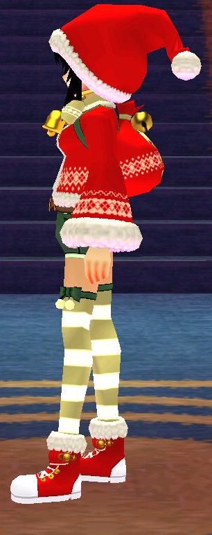 Equipped Female Santa's Helper Set viewed from the side