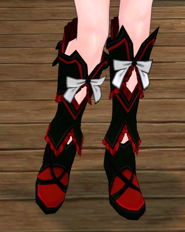 Equipped Mystic Crystal Boots (F) viewed from the front