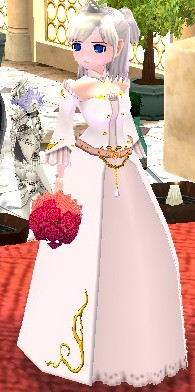 Equipped Human Wedding Dress viewed from the front