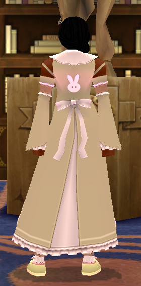 Equipped Giant Bunny Ribbon Suit Set viewed from the back