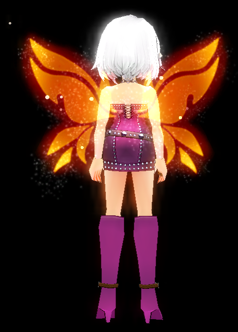 Equipped Shiny Luna Fairy Wings viewed from the back
