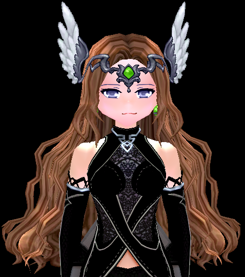 Equipped Noblesse Deity Wig and Hair Piece (F) viewed from the front