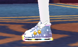 Equipped Shooting Star Flying Shoes viewed from the side