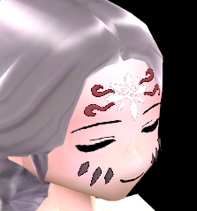 Equipped Troupe Member Face Paint (Face Accessory Slot Exclusive) viewed from an angle