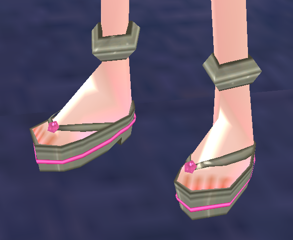 Equipped Desert Guardian and Warrior Sandals (F) (Dyed) viewed from an angle