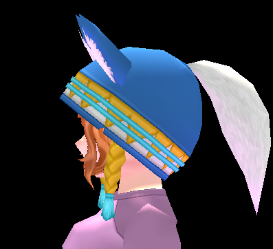 Equipped Arctic Fox Tail Hat viewed from the side