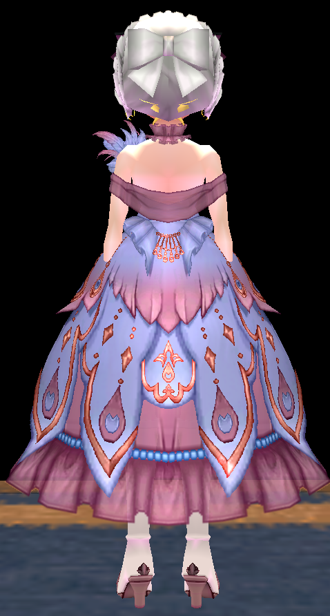 Equipped Enchanting Peacock Dress (F) viewed from the back