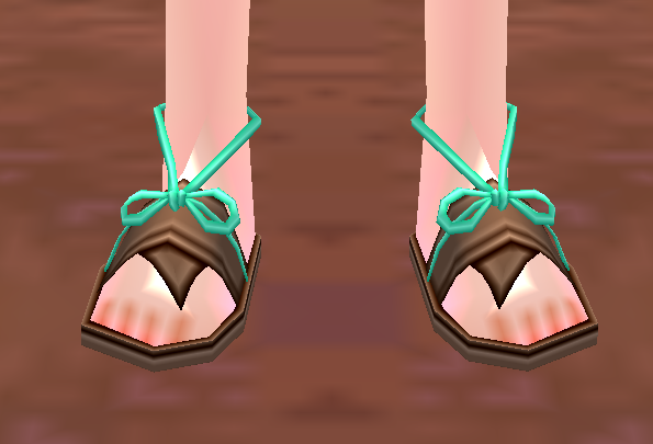 Equipped Pinkie Shoes viewed from the front