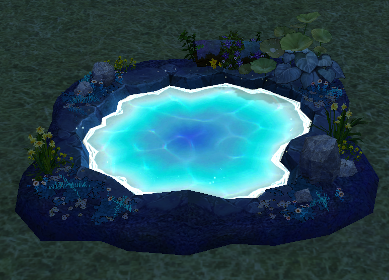 How Homestead Luna Fairy Pond Model appears at night