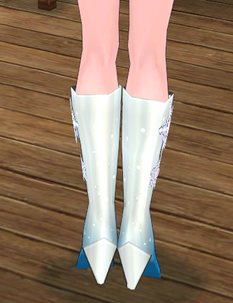 Equipped Argenta's Frostblossom Shoes viewed from the back