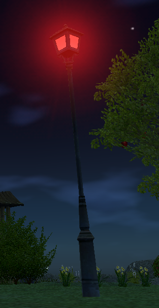 How City Lamp (Red) appears at night