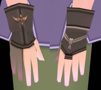 Equipped Erinn Merchants' Guild Gloves (M) viewed from the side