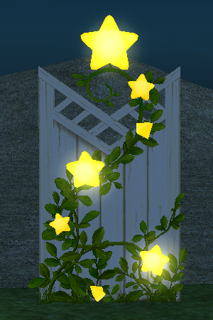 How Homestead Glowing Starflower Fence appears at night