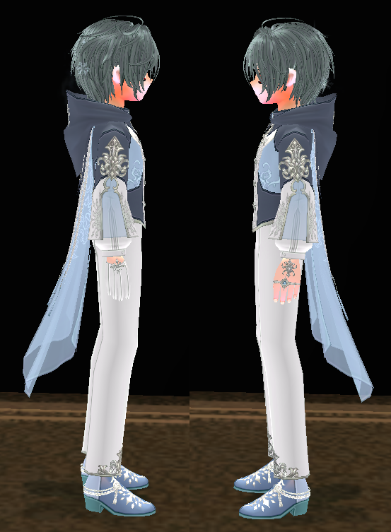 Equipped Male Iceborn Noble Set viewed from the side