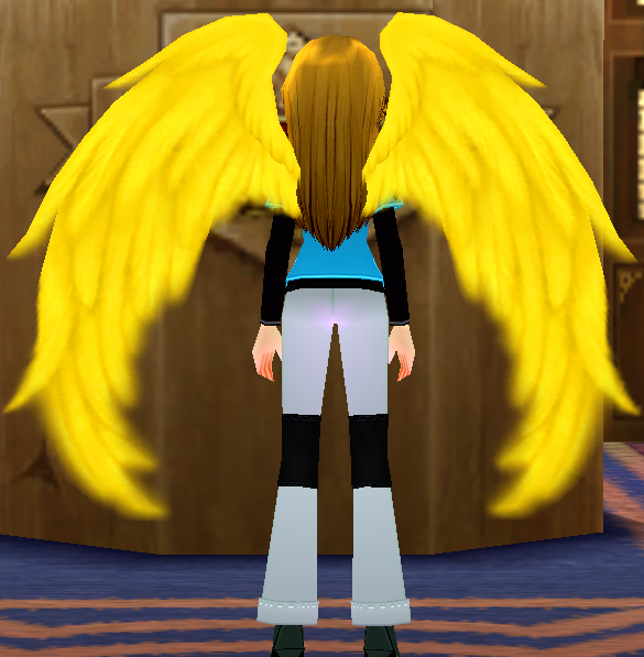 Equipped Yellow Heavenly Dream Wings viewed from the back